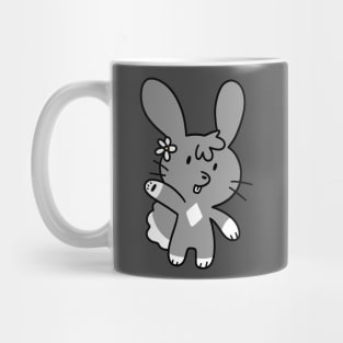 Gray Flower Bunny Mug